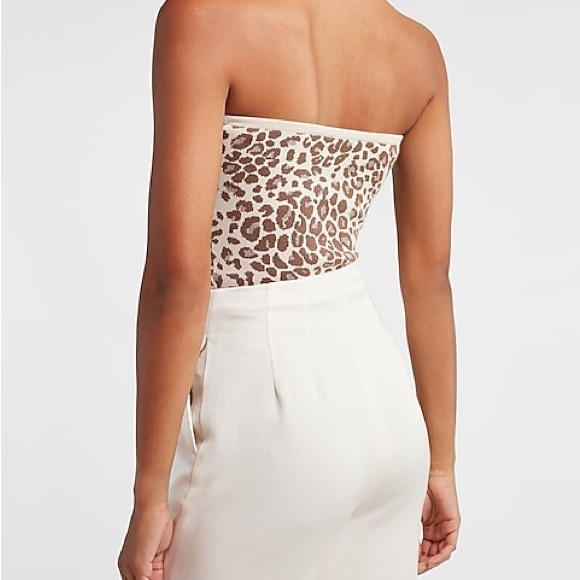 Strapless Leopard Sweater Tube Top Express XL NWT - Picture 4 of 10